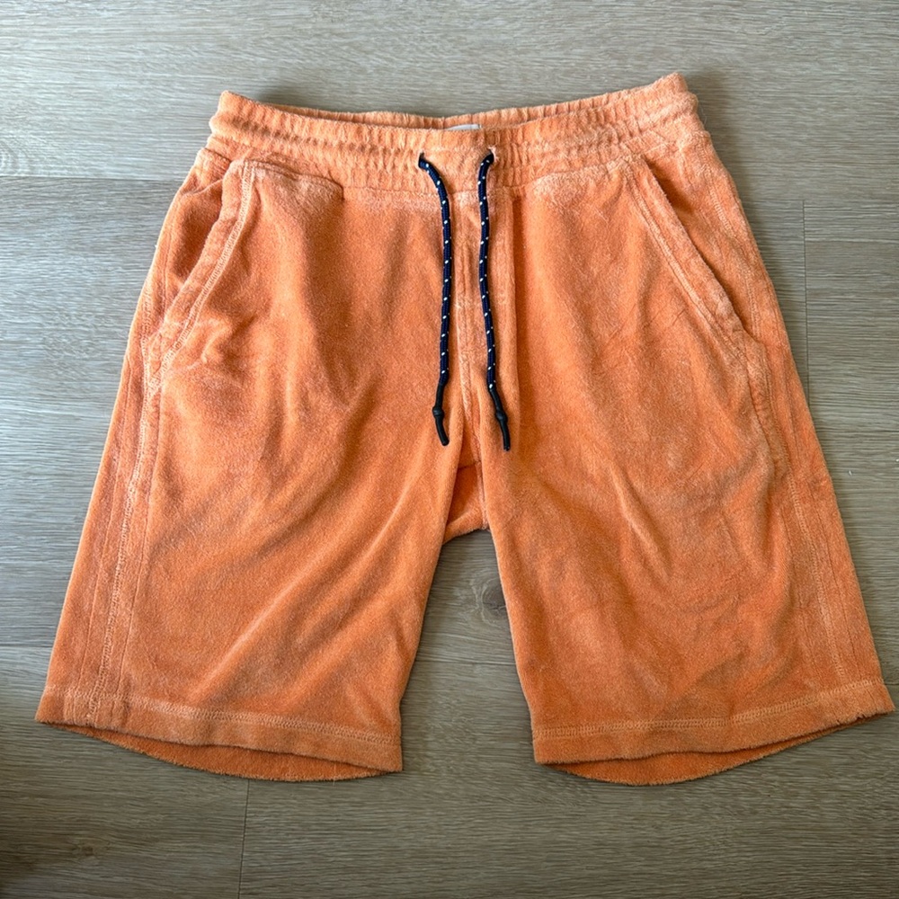 Orange Terry Cloth Shorts